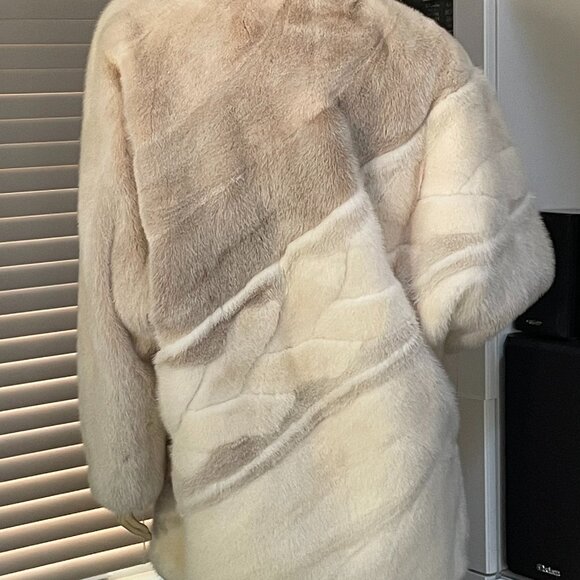Women Beautiful Shadow Authentic Mink Fur 3/4 Coat Sz 10-12 - Picture 8 of 9